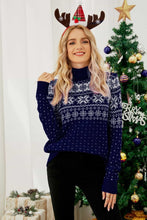 Load image into Gallery viewer, Christmas Snowflake Fair Isle Turtleneck Sweater
