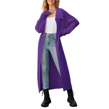 Load image into Gallery viewer, Solid Color Long Sleeve Long Knitted Cardigan
