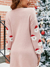 Load image into Gallery viewer, Santa Claus Long Sleeve Crew Neck Pullover Knitted Tunic Christmas Sweater Dress
