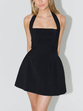 Load image into Gallery viewer, Simple Halterneck High-Waisted Mini Dress
