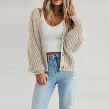 Load image into Gallery viewer, Casual Open Front Button Down knit Fall Sweater Cardigan
