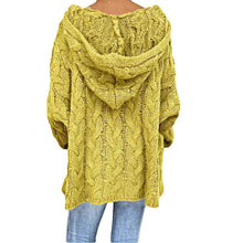 Load image into Gallery viewer, Baggy Casual Knitwear Tops Hooded Jumper Long Sleeve V Neck Loose Sweater
