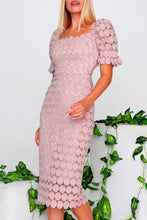 Load image into Gallery viewer, Sweet Elegant Sqaure Neck Short Sleeves Bodycon Midi Dress
