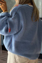 Load image into Gallery viewer, Christmas Boot Pattern Round Neck Dropped Shoulder Sweater
