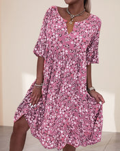 Load image into Gallery viewer, Pink Short Sleeves Loose Mini Dress
