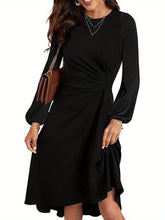 Load image into Gallery viewer, Long Sleeves Pleated Midi Dress
