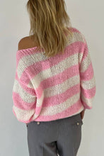 Load image into Gallery viewer, Loose Navy Stripe Knit Sweater
