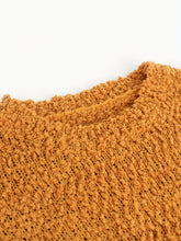 Load image into Gallery viewer, Yellow Long Sleeve Crew Neck Knitted Midi Sweater Dress
