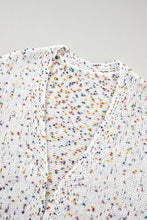 Load image into Gallery viewer, Dotted Multicolor Cream Knit Long Sleeve Cardigan
