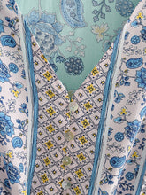 Load image into Gallery viewer, Blue Floral Print Mini Dress Sundress
