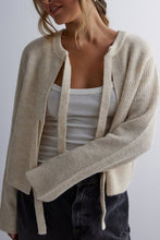 Load image into Gallery viewer, Loose Long Sleeve Lace-up Knitted Cardigan
