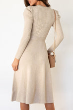 Load image into Gallery viewer, Casual Round Neck Tied Waist Long Sleeves Midi Sweater Dress

