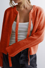 Load image into Gallery viewer, Loose Long Sleeve Lace-up Knitted Cardigan
