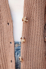 Load image into Gallery viewer, Khaki Solid Color Buttoned Down Casual Knitted Cardigan
