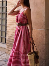Load image into Gallery viewer, Boho Spaghetti Straps Printed Maxi Dress
