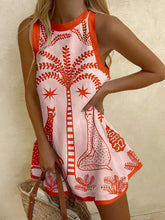 Load image into Gallery viewer, Cute Sleeveless Printed Mini Dress
