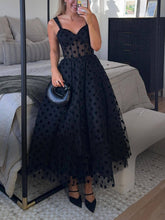 Load image into Gallery viewer, Perfect Polka Dot Sweetheart Tulle Midi Dress
