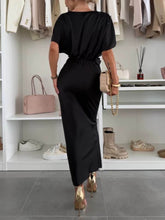 Load image into Gallery viewer, Stylish V-neck Short Sleeves Cross Knot Midi Dress
