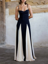 Load image into Gallery viewer, Minimalsit Colorblock Black and White Paneled Maxi Dress
