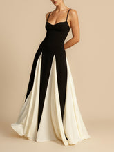 Load image into Gallery viewer, Minimalsit Colorblock Black and White Paneled Maxi Dress
