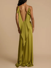 Load image into Gallery viewer, Sexy Spaghetti Straps Split Side Backless Maxi Dress
