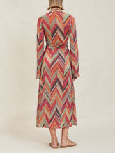 Load image into Gallery viewer, Geometric Print Long Sleeve Resort Midi Dress with Pants

