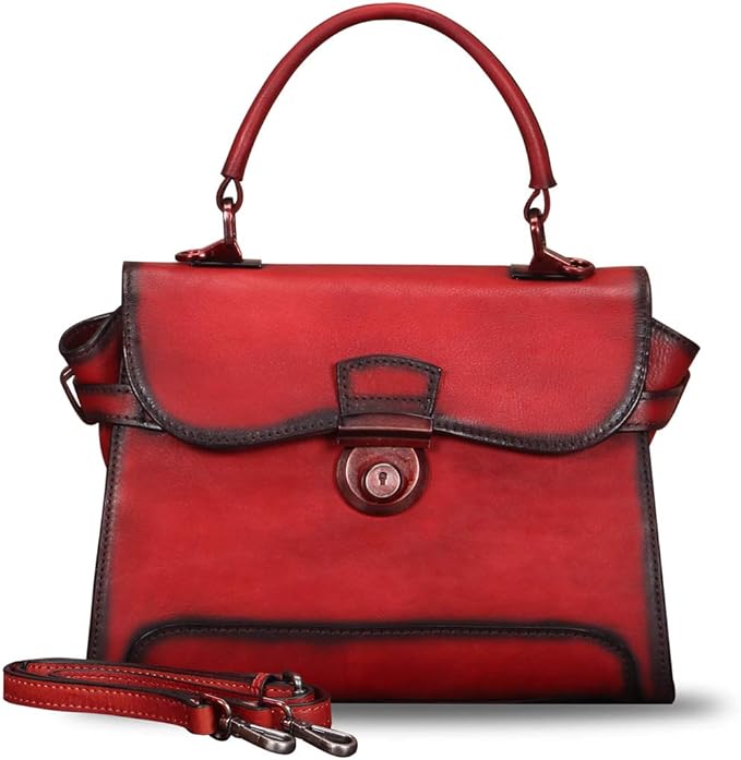 Leather Satchel Crossbody Bag Women Handmade Vintage Handle Handbag Purse