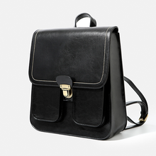 Load image into Gallery viewer, Vintage Brown School Leather Backback For Women
