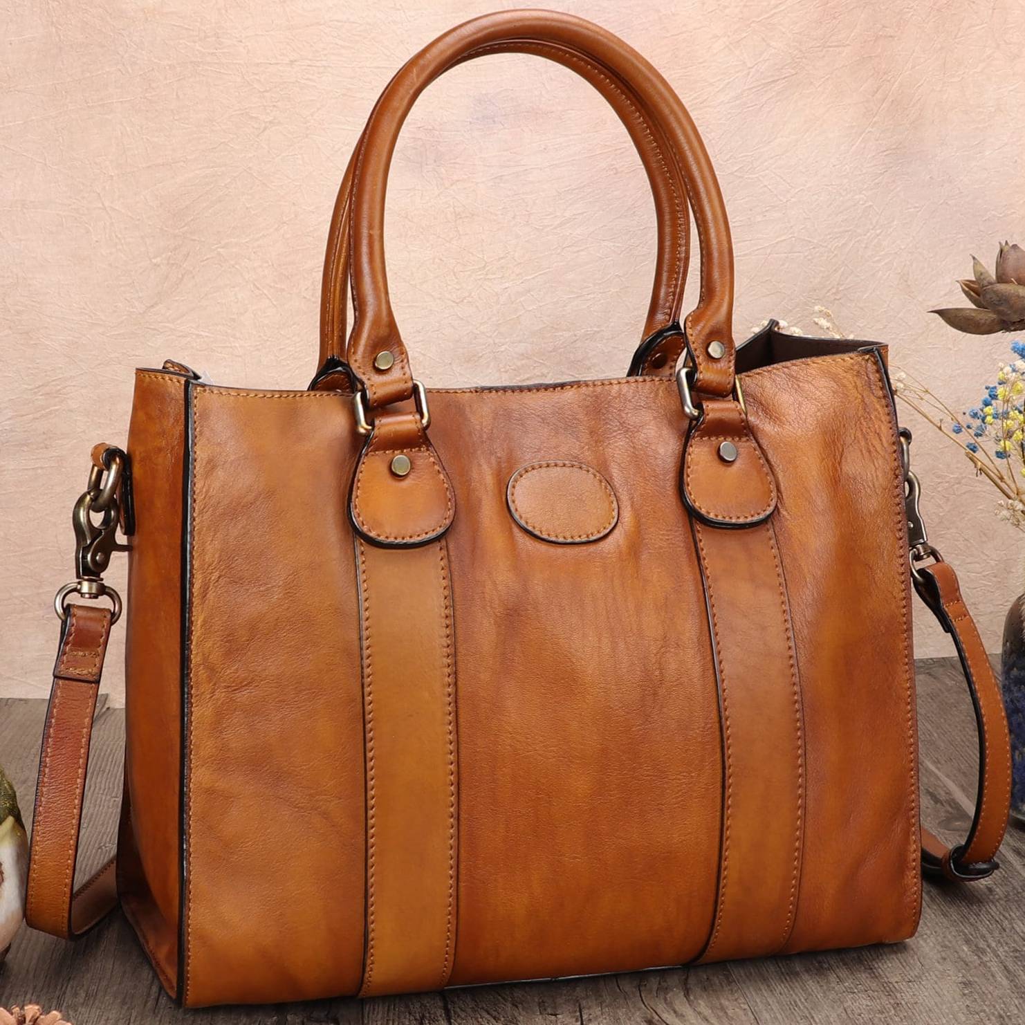 Leather Satchel Top Handle Shoulder Bag Crossbody Purse Handbag