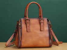 Load image into Gallery viewer, Brown Leather Handbag Satchel Women Purse Shoulder Bag
