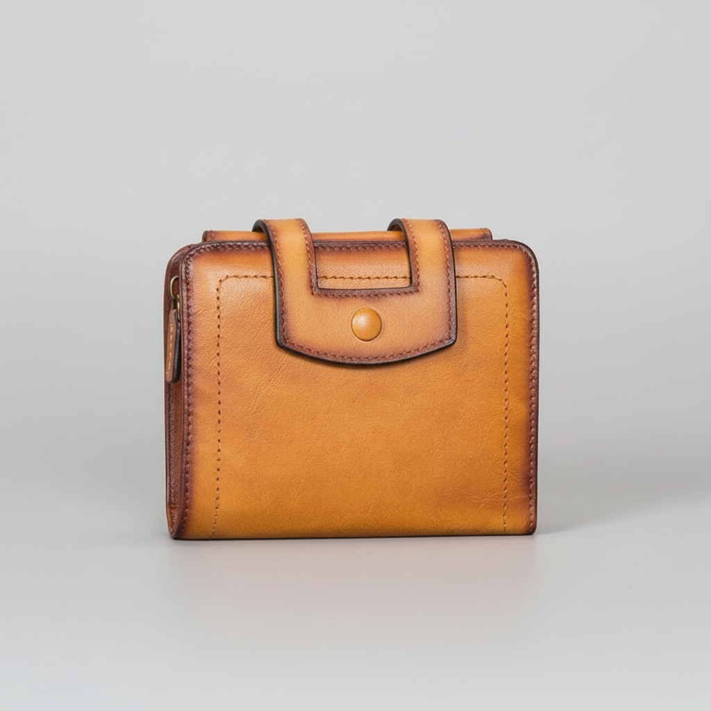 Short Leather Wallets for Women RFID Blocking Vintage Handmade Soft Purse Small Clutch Money Clip