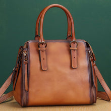 Load image into Gallery viewer, Brown Leather Handbag Satchel Women Purse Shoulder Bag
