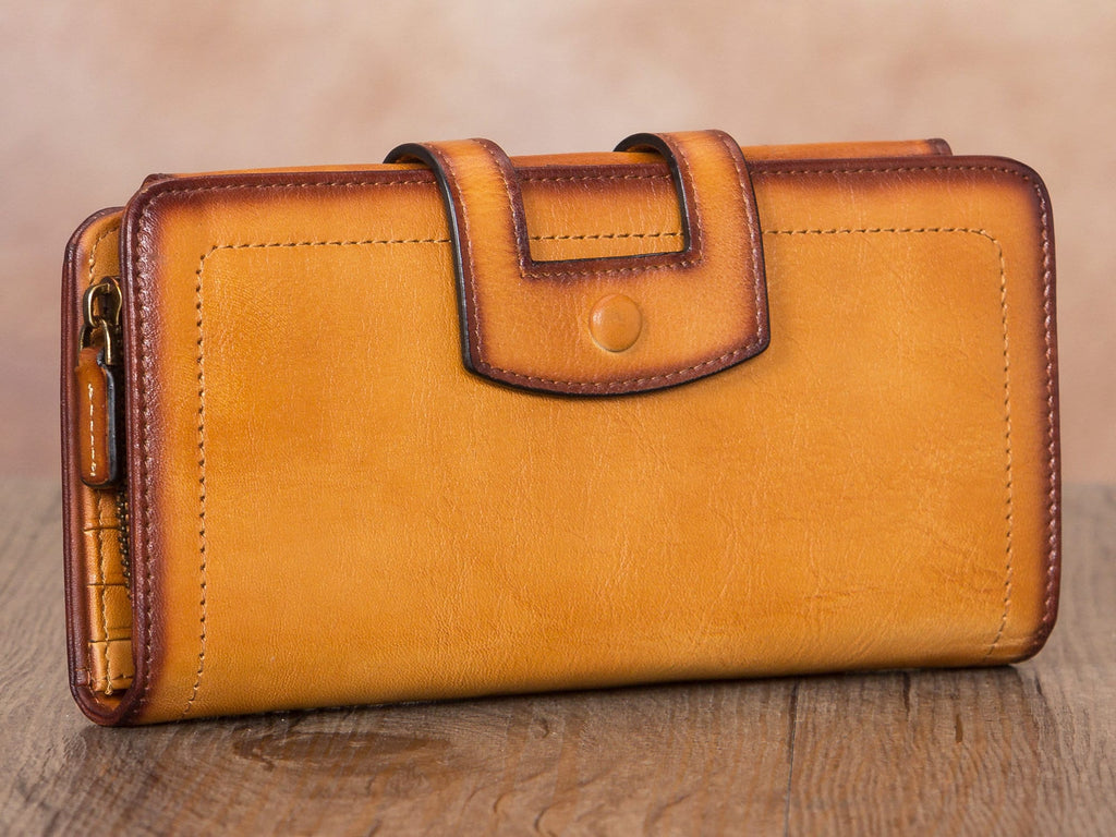 Retro Long Purse Clutch Card Holder Leather Wallet