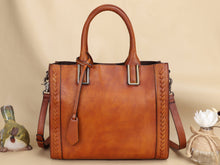 Load image into Gallery viewer, Leather Satchel Handbag Women Vintage Handmade Shoulder Crossbody Bag Purse
