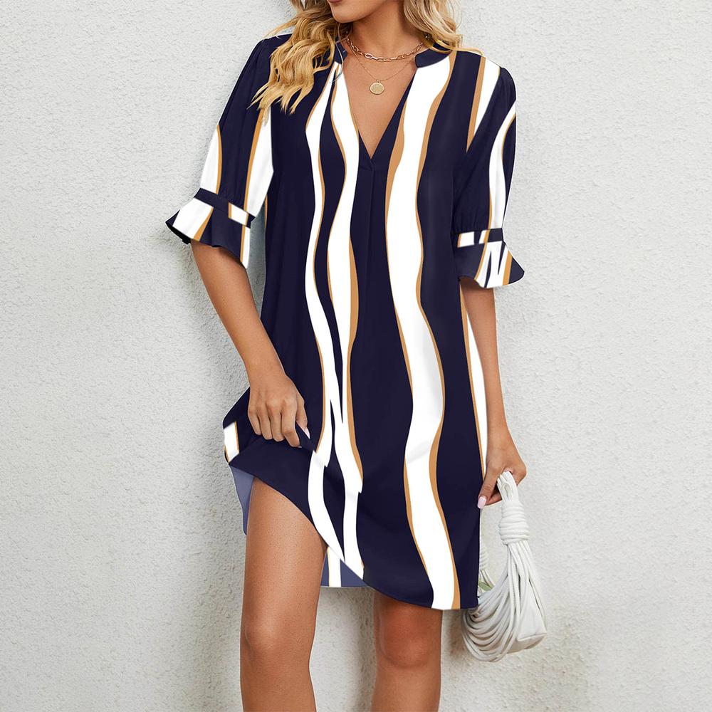 Striped Print Mini Dress