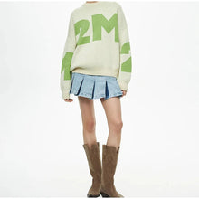 Load image into Gallery viewer, Print Knitted Pullover Long Sleeves Loose Sweater
