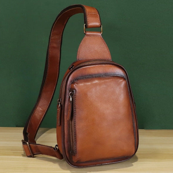 Brown Multifunction Sling Bag Crossbody Purse