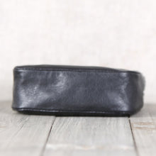 Load image into Gallery viewer, Small Black Leather Zipper Card Wallet Coin Purse  for Women
