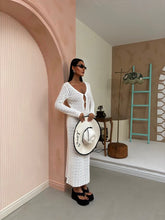 Load image into Gallery viewer, White Sexy Kniited Hollow Out Beach Dress
