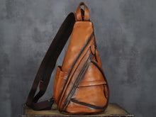 Load image into Gallery viewer, Retro Leather Sling Bag Casual Shoulder Crossbody Convertible Backpack
