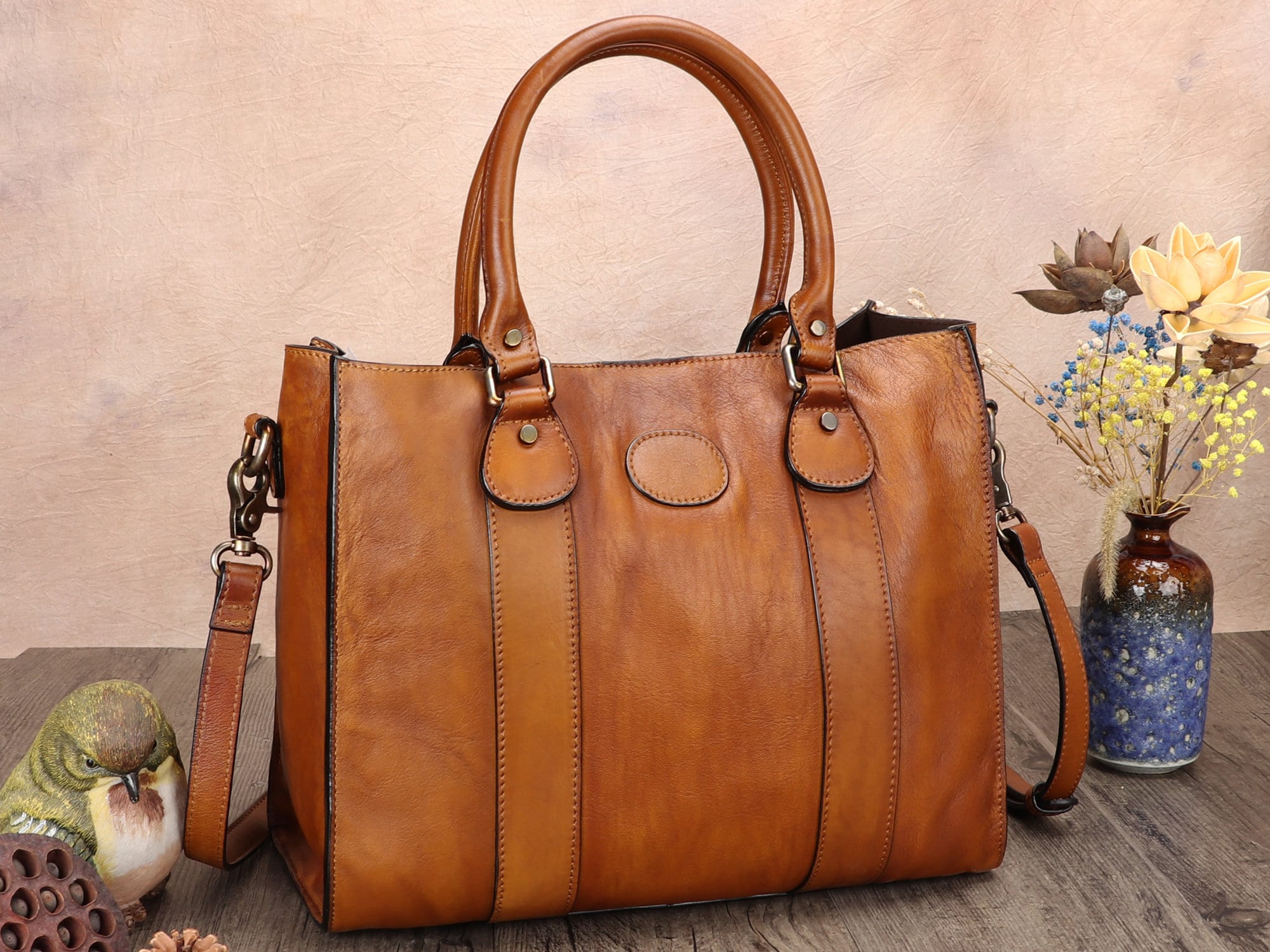 Leather Satchel Top Handle Shoulder Bag Crossbody Purse Handbag