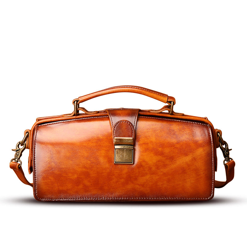 Retro Women Leather Doctor Bag Handbag