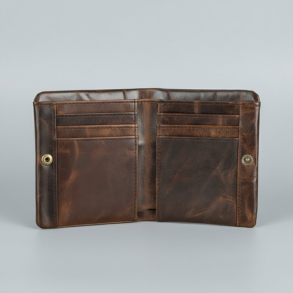 Simple Handmade Genuine Leather Wallet Purse