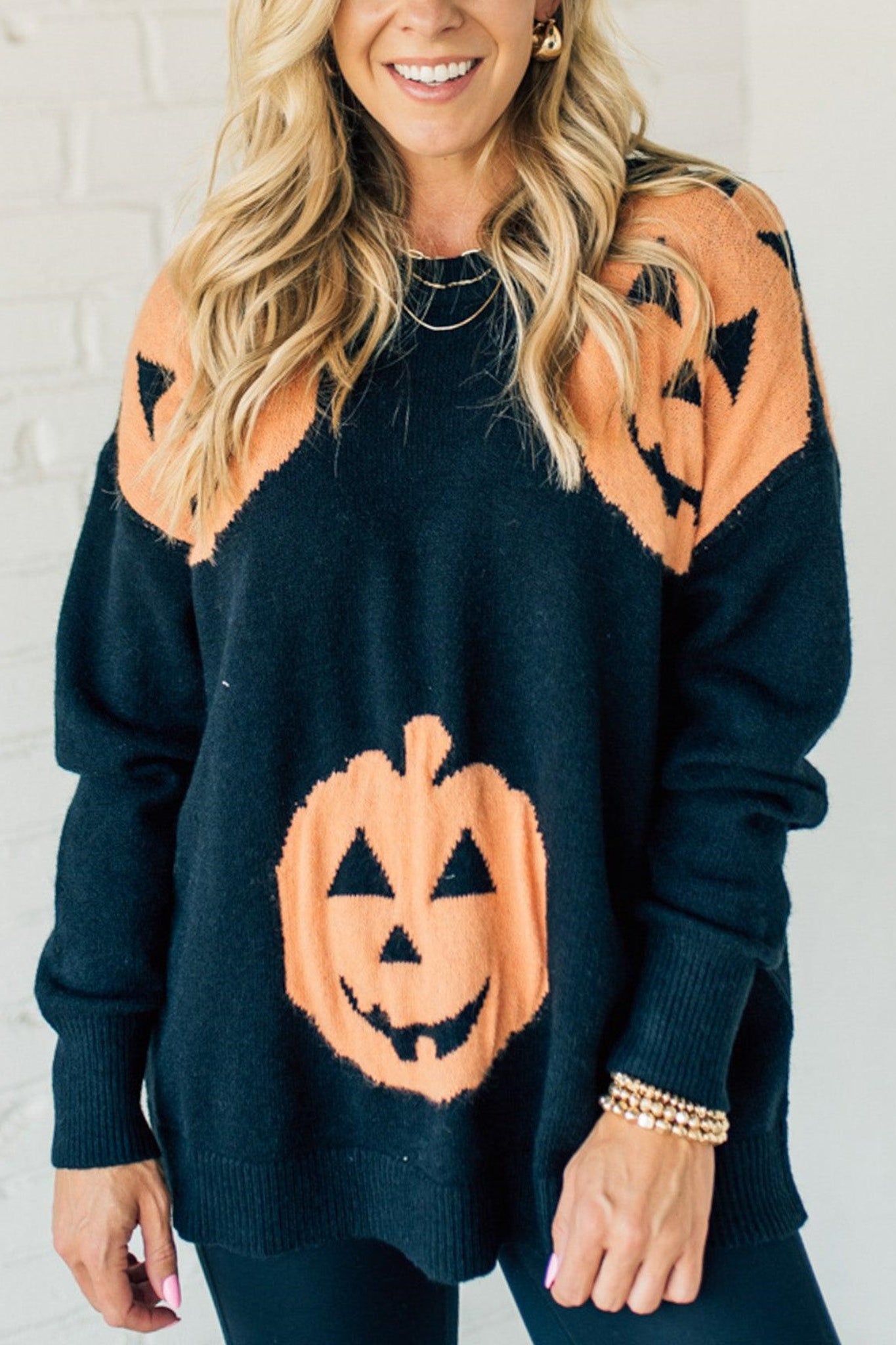Halloween Jack O Lantern Loose Sweater