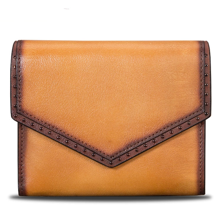 Leather Trifold Wallet with Coin Pocket and Card Holder for Women