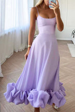Load image into Gallery viewer, Straps  Sleeveless A-line Shirring Hem Party Midi Dress
