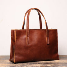 Load image into Gallery viewer, Full Grain Leather Handcrafted Large Minimalist Leather Tote Bag
