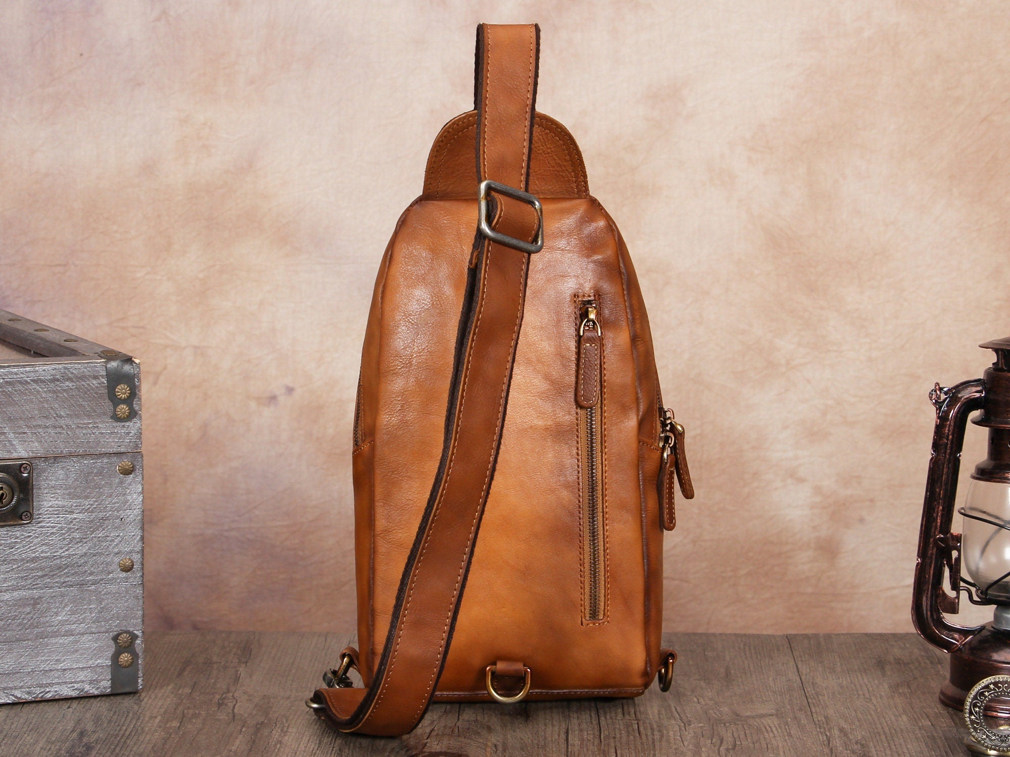 Full Grain Crossbody Chest Leather Sling Bag