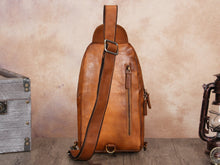 Load image into Gallery viewer, Full Grain Crossbody Chest Leather Sling Bag
