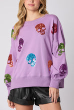 Load image into Gallery viewer, Halloween Skull Sequin Loose Casual Sweatshirt
